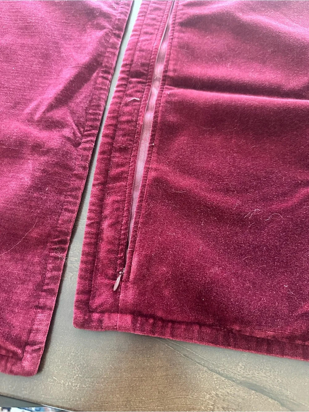 Pottery Barn Burgundy Wine Velvet Pillow Covers 20x20 Set of 2